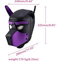 Miniatyrbillede 2 af 6: Hundemaske, blød latex Pet Play Hundemaske hvalpemaske sort læder Dt{f2}