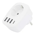 Miniatyrbilde 3 av 5: USB-uttak for flere nettverk, USB-lader med flere kontakter med 1 AC-utgang, 1 USB-C og 3 USB-porter, strømuttak kompatibelt med iPhone/iPad