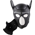 Miniatyrbillede 4 af 6: Hundemaske, blød latex Pet Play Hundemaske hvalpemaske sort læder Dt{f2}