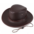 Miniatyrbillede 1 af 5: Sort jungle bull læderhat, Western hat, Australsk hat, cowboyhat