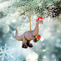 Miniatyrbilde 2 av 3: 4 stk. Jule Dinosaur Dekorativt Anheng Julepynt