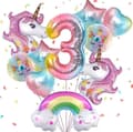 Födelsedagsballonger 1-9 år Enhörningar