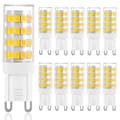 G9 LED Bulbs Warm White, 5W, 500LM, 3000K, Replacement 40W G9 Halogen Bulb, Flicker-Free Non-Dimmable for Lighting Decor, Chandelier, 10-Pack