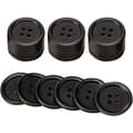 20-pack Svarta Resin 20mm Runda Knappar med 4 Hål