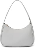 PU læder skuldertaske til kvinder, mini crossbody taske med lynlåslukning, grå