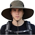 Miniatyrbild 1 av 5: Solhatt Anti-UV UPF 50+ Utomhus Fiskehatt Bred Brim Fiske (Grön){ee} D