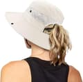 Women's UV Protection - Foldable Mesh Sun Hat with Wide Brim and Ponytail Hole