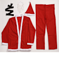 Miniatyrbillede 1 af 5: Herre 5-delt fleece julemandskostume