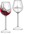 Miniatyrbilde 1 av 5: Sett med 2 haiglass, rødvinsglass med hai inni, krystallglass, gave