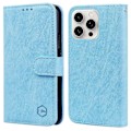 Pikkukuva 1 / 5: iPhone 16 Pro -kotelo, yksivärinen nahkainen taitettava jalustallinen lompakkokotelo - Musta Monivärinen{ee} Multicolor Baby Blue
