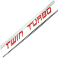 Pikkukuva 4 / 4: 2 kpl 3D Twin Turbo -merkki Metallikirjainlogo Auton tunnusmerkki