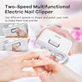 Miniatyrbild 3 av 5: Elektrisk Nagelklippare Automatisk Nagelklippare och Polerare 2 i 1 Trådlös Uppladdningsbar Nagelklippare med LED-Ljus Säker Nagelklippare{F2}