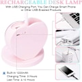 Pikkukuva 4 / 4: Led-pöytävalaisin lapsille, himmennettävä pöytävalaisin, ladattava, kynätelineellä, USB-portti teinitytöille, pojille, opiskelijoille, pinkkiBY