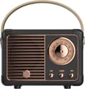 Miniatyrbild 1 av 6: Bluetooth-högtalare i vintagestil, bärbart trådlöst ljudsystem, svart
