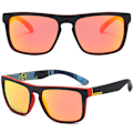 Pikkukuva 1 / 6: 3 kpl Neliö Aurinkolasit Tyylikkäät Lasit Retro Ulkoilu Silmälasit{EE} Red Frame Red Lenses