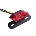 Miniatyrbillede 1 af 5: (sort beslag rød hætte) 12v motorcykel integreret bremse blinklys baglygte nummerpladeholder LED{EE}