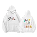 Hettegenser med tegneseriefigurer, vinterfleecegenser, unisex White XL