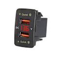 Miniatyrbillede 1 af 5: 36w Biloplader Dobbelt Usb Hurtig Opladning Biltilbehør Rødt Lys