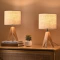 2 stk. Nattbordslamper i tre, Tripod Skrivebordslampe