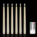 6-pack Battery Operated LED with Remote Control and Timer, Flickering Warm White Light of Real Wax D