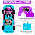 Miniatyrbild 5 av 5: Radiostyrd Bil, Transformerbil Robot RC-bilar för Barn Pojkar Flickor Present, 2.4g 1:18 Skala Racingbil med En-knapps Rosa