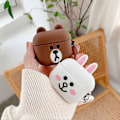 Miniatyrbillede 3 af 5: Passer til Airpods 3. generation 2021, Silikone Tegneserie Sød Etui Beskyttende Stødsikkert Cover til Airpods 3 BrownBear{hh] BrownBear standard