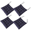 Pikkukuva 1 / 6: Pehmeät tuolinpehmusteet, tuolinpehmusteet nauhoilla, tuolinpehmusteet ruokailuhuoneeseen puutarhaterassille keittiöön (40x40cm) Laivastonsininen navy blue