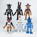 Miniatyrbilde 4 av 5: 5 stk. Five Nights at Freddys Actionfigurer Leketøy Security Breach Series Glamrock Foxy Bonnie Fazbear Pvc Dukke Fnaf For Barn Gave 6 stk. B{EE}