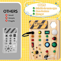 Miniatyrbilde 3 av 6: Montessori Aktivitetsbrett for Småbarn, 27 LED-lys Montessori Leker for 1-6 År, Sensorisk Leke i Tre for Gutter og Jenter, Gaver