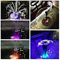 Miniatyrbillede 4 af 5: 600l/t 4 LED Elektrisk Vandpumpe Fontæne Lille Fontæne Udendørs Have Fiskedam [kk] US Plug