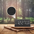 Miniatyrbild 4 av 5: Digital klocka, väckarklocka i trä med 2 larminställningar, {EE}