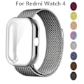 Pikkukuva 3 / 6: Metalliranneke Xiaomi Redmi Watch 4 -kelloon TPU-kotelolla, näytönsuojakalvolla, pehmeä Milanese-magneettilenkkiranneke Redmi Watch 4{ee} 4