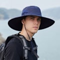 Miniatyrbillede 5 af 5: Solhat Anti-UV UPF 50+ Udendørs Fiskehat Bred Skygge Fiskeri (Navy Blå){ee} C