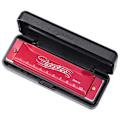 Pikkukuva 1 / 5: Huuliharppu C-sävyssä, 10-reikäinen Blues-Harp Diatoninen Huuliharppu 20 Ääntä Red
