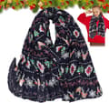Damscarf - Jul-tema Sjal - 180x90cm - 100% Polyesterfiber - Renmönster