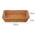 Miniatyrbilde 4 av 5: CASA Rattan Oppbevaringskurv, Brødkurv Brødbutikk Supermarked Utstillingskurv Vevd Servise Frukt{EE}