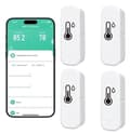 Wireless Thermometer & Hygrometer 1/2/4-pack – Smart WiFi Temperature and Humidity Meter with App, Notifications & Remote Monitoring 4-pack