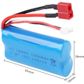 Miniatyrbillede 3 af 4: 1 stk. Li-Ion-batteri 7,4 V 1500 mAH til 12428 / FY01 / FY02 / FY03 Genopladeligt tilbehør Reservedele til fjernstyrede RC-biler