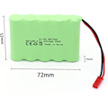 Pikkukuva 4 / 5: RC-akku 6V 2400mAh, Ladattava Ni-MH AA-akku, JST-liittimellä, RC-autolle, RC-veneelle, RC-säiliölle, Sähkötyökaluille | Mitat 52x72x15mm