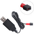 Pikkukuva 3 / 4: Nelikopterin akku, 3,7 V 1800 mAh 25C Li-po-akku JST-liittimellä ja USB-latauskaapelilla JJRC H11D H11C HQ898B RC-helikopterille