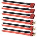 Pikkukuva 1 / 4: 3 kpl lanka 14AWG Deans Style T Plug Uros Naaras Liitin RC-akun liitäntäkaapelilla, punainen väri