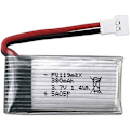 Miniatyrbild 2 av 4: 3.7v 380mAh LiPo Batteri 2 stycken Hubsan X4, H107c, H107d, H107L, Syma X11, X11C, HS170 | Idealisk för RC Quadcopters, RC helikoptrar, silver