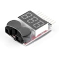 Miniatyrbild 2 av 4: Summerlarm 1-8s för Lipo-batterier | Lågspänningsindikator med röd LED-lampa, utbytbar | Idealisk för WLtoys 144001, Bilbatterifodral, Svart, Plast