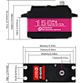 Miniatyrbild 3 av 4: Servomotor DS51150 12V 150KG | för robotik och modellering | Högt vridmoment 173kg-cm | Idealisk för robotlastbilar, Baja 1:10 bilar, metall