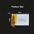 Pikkukuva 3 / 4: Litiumakku 3.7V 250mAh Malli 502030 | Suojapiirillä | Ladattava, yhteensopiva Bluetooth-kuulokkeiden ja TWS-kuulokkeiden kanssa, korkea kestävyys