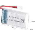 Pikkukuva 3 / 3: 3 kpl ladattavia litiumpolymeeriakkuja (3,7 V, 600 mAh Lipo) Rc-droneille, nelikoptereille Syma x5 x5c x5SC x5SW, Cheerson CX-30W, Skytech M68, Wltoys F949