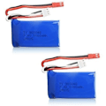 Miniatyrbillede 1 af 4: 2 stk. genopladelige Lipo-batterier (7,4 V 1100 mAh) til billeddrone Wltoys A949 A959 A969 A979 V912 V913 V262 L959 T23 T55 F45