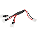 Miniatyrbillede 2 af 4: 3-i-1 7.4V 2S Ladeledning | Velegnet til JJRC, WLtoys, SYMA Drones | Lader 3 batterier samtidigt, sort, plast
