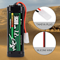 Pikkukuva 5 / 6: Latautuva NiMH-akku 7.2V 3600mAh Tamiya-liittimellä ja silikonikaapelilla - 6 solua - Mitat 135x47x24 mm - Virta RC-malleille