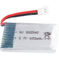 Miniatyrbild 1 av 3: Avancerat Lipo-batteri 600mAh 3.7V 25C för Syma X5C, X5 | Kompatibel med Cheerson CX-30W, Skytech M68, Wltoys F949 | Mått 42x25x9mm, Silver